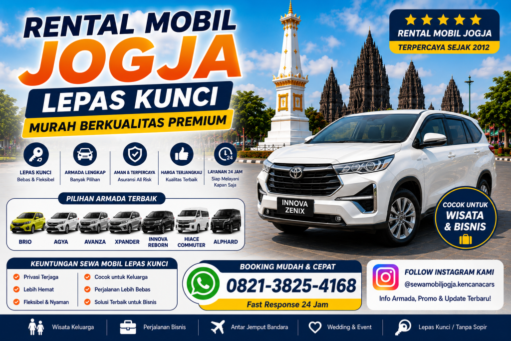 Rental Mobil Jogja Lepas Kunci Murah Berkualitas Premium dengan Armada Lengkap dan Layanan Profesional.