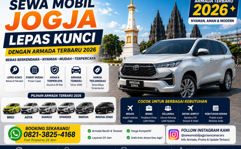 Sewa Mobil Jogja Lepas Kunci dengan Armada Terbaru 2026